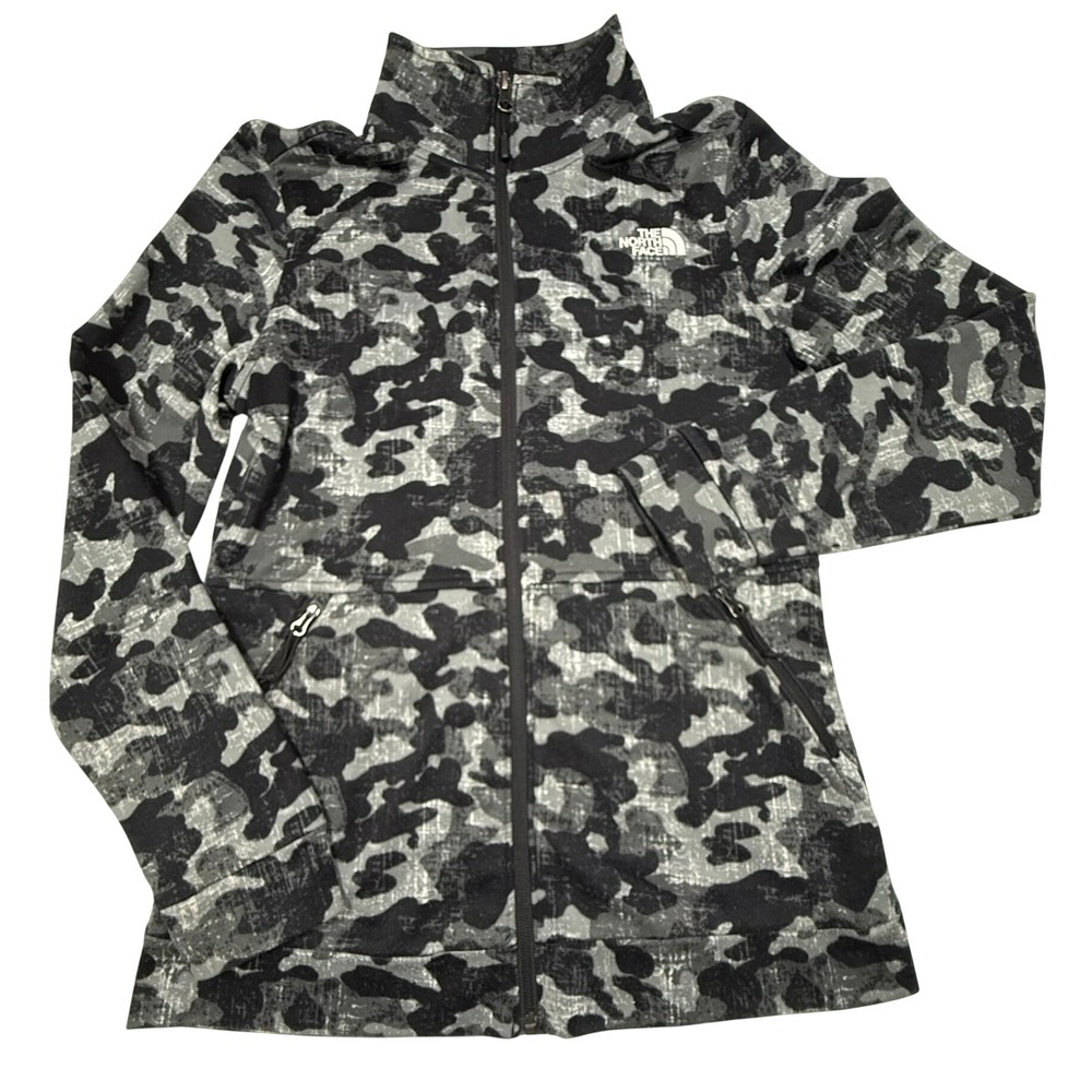The North Face Women's Novelty 100WT Cinder‎ Fill Zip in Black/Gray Camo Size S